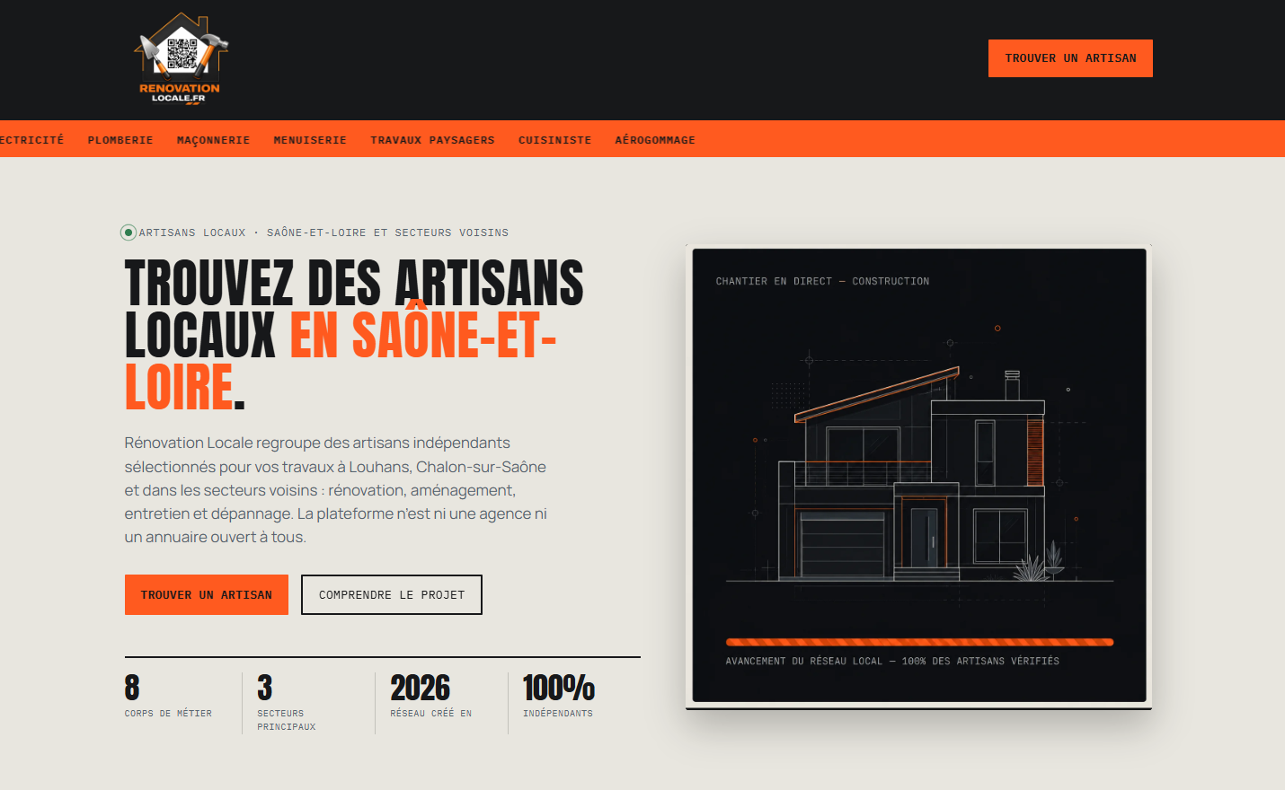Aperçu du site Rénovation Locale